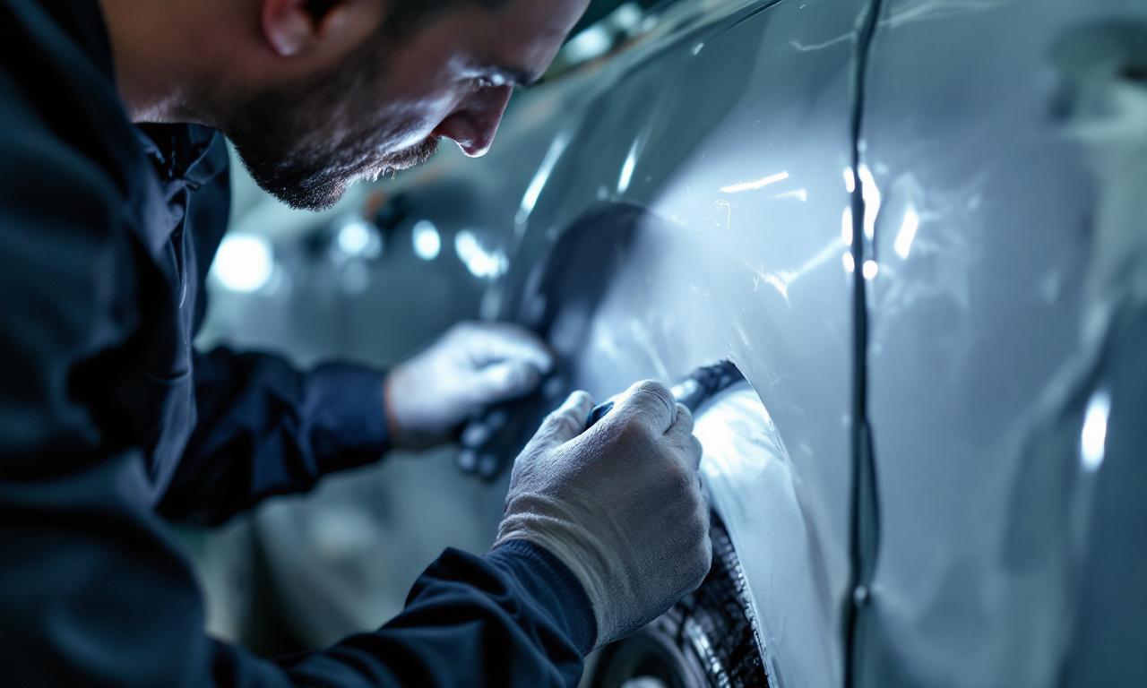 Осмотр кузова автомобиля после аварии